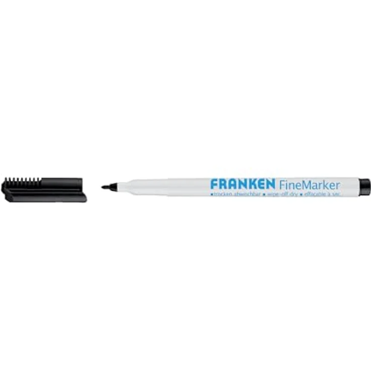 Franken GmbH Z1991 10 - Tafelschreiber FineMarker, 1-2 mm Strichstärke, geruchsneutral, trocken abwischbar, schwarz – Bild 1