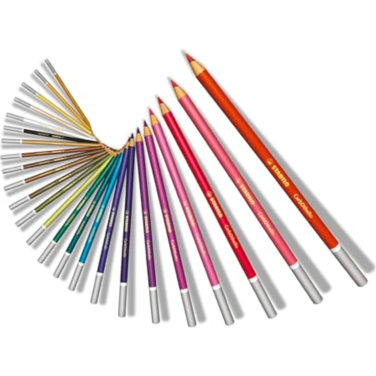 STABILO Buntstift CarbOthello Metallbox Buntstifte, 12tlg. - Hoch pigmentierte Pastellkreide in Bleistiftform, ideal für präzise Details, trocken und nass verwendbar, aquarellierbar - Farbe: bunt – Bild 9