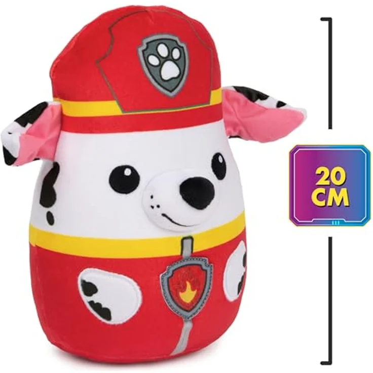 Spin Master Kuscheltier GUND - PAW Patrol Trend Squishy Marshall, 20 cm, samtig weich, mit Stickerei und appliziertem Abzeichen – Bild 2