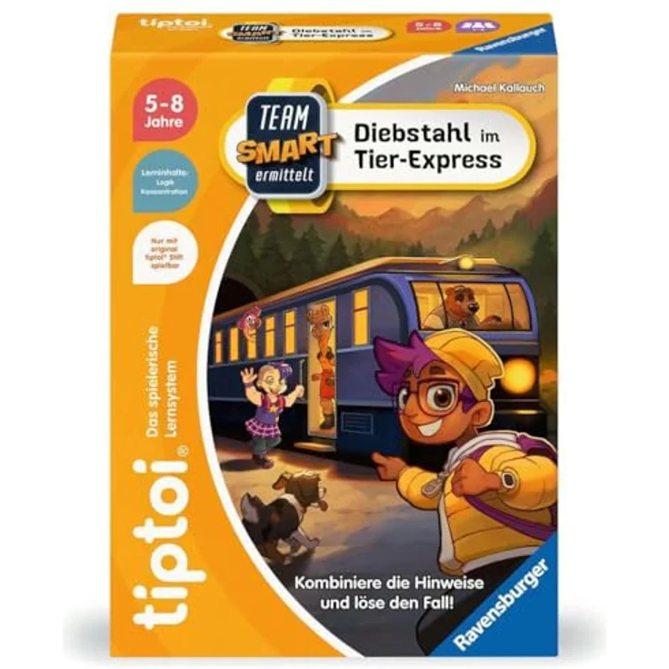 Ravensburger tiptoi® Spiel - Team SMART ermittelt - Diebstahl im Tier-Express, interaktives Lernspiel für Kinder über 3 Jahren – Bild 1
