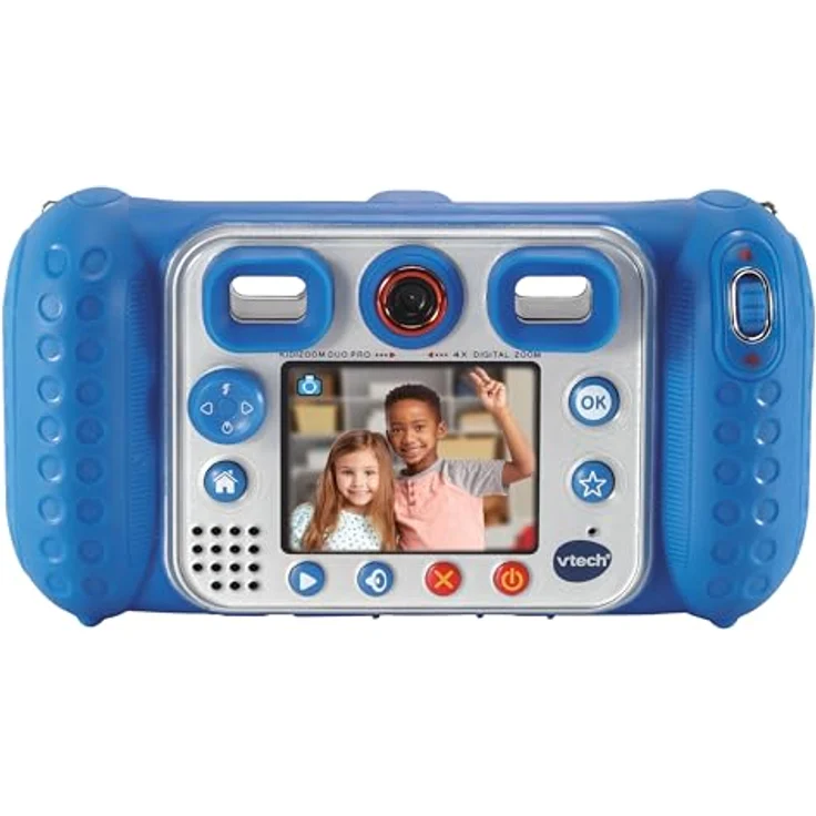 VTech KidiZoom Duo Pro, Kinderkamera mit 5.0 MP Dual-Kameras, 256 MB Speicher, interaktiven Funktionen und Tragetasche, Sommerbundle – Bild 3