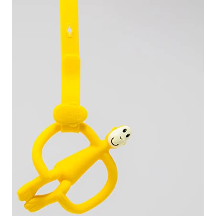 Matchstick Monkey Multi Produkt Halteband zur Befestigung an Kinderwagen, Autositz oder Hochstuhl / 55cm lang / Mehrzweck-Produkthalter gelb – Bild 4