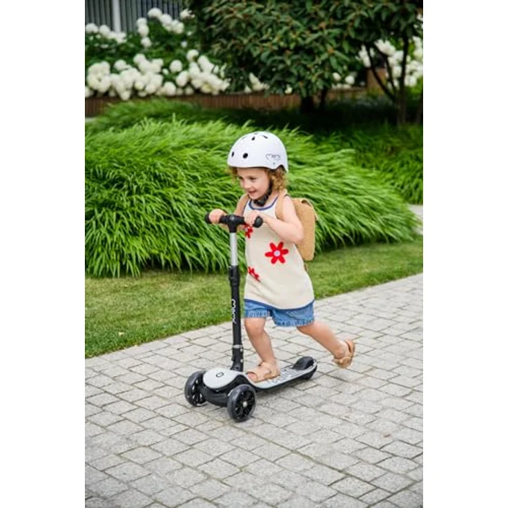 MoMi SAN 2-in-1 3-Rad-Kinderroller, höhenverstellbarer Lenker 60/66/72 cm, klappbar, LED-Räder, ABEC-7, Trittbremse, 2,7 kg – Bild 12
