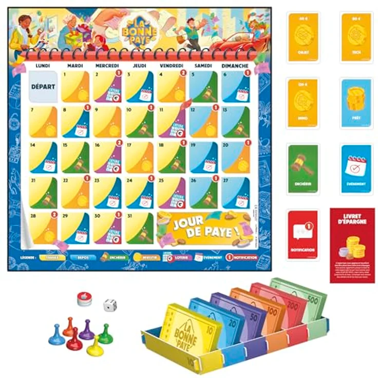 Hasbro Gaming La Bonne Paye, Brettspiel – französische Version mit Budgetmanagement, Überraschungen und Humorkarten – Bild 3