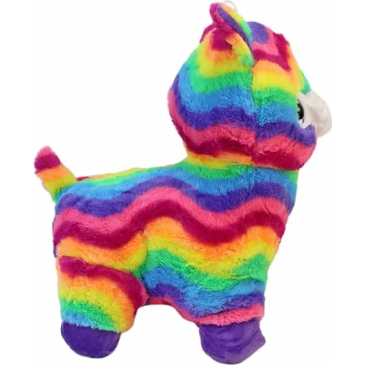 BEMIRO Regenbogen Lama Kuscheltier, 40 cm, Plüschtier mit Glitzeraugen und Aufhängeschlaufe, buntes Stofftier in Pastellfarben – Bild 5