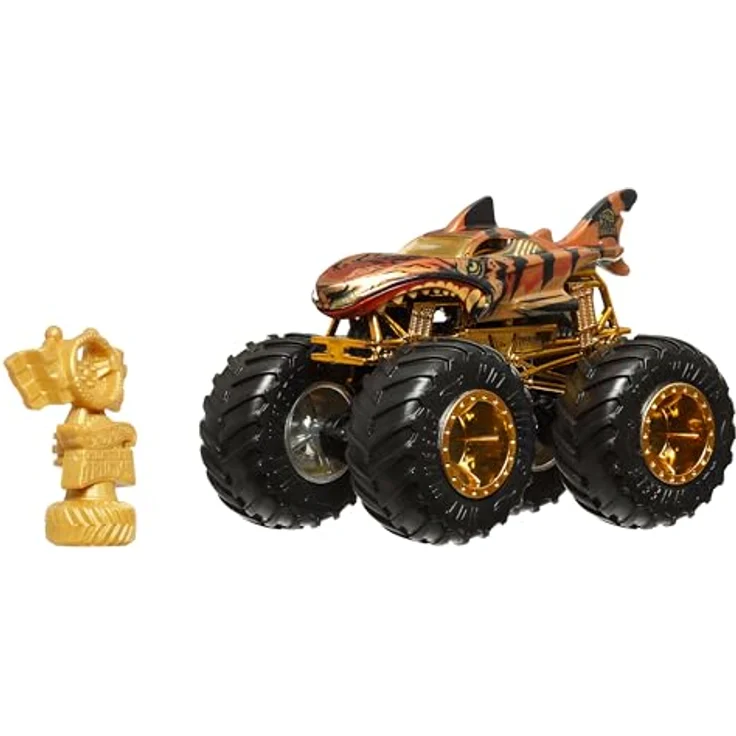 Hot Wheels Monster Trucks 1:64 Bigfoot Trophy Champion, Metall-Spielzeug-Truck mit goldfarbenen Akzenten und Sammlerstücken – Bild 2