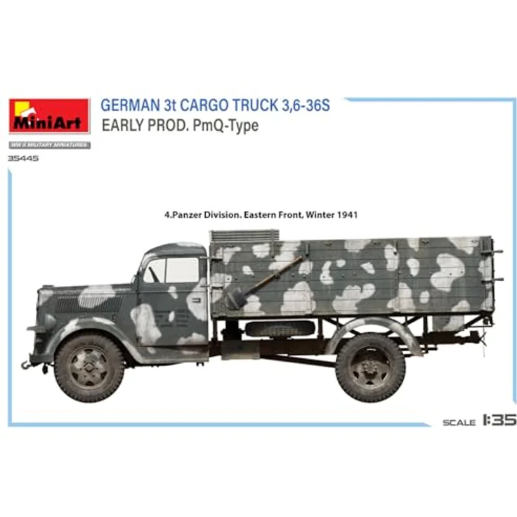Other 1:35 Dt. 3t. Cargo Truck, Modellfahrzeug mit detaillierten Photoätzteilen und 6 Decal-Varianten für Dioramen – Bild 11
