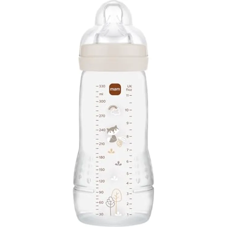 MAM Babyflasche (330 ml) mit innovativer Anti-Kolik-Technologie, pink
