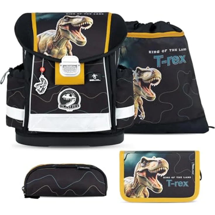 Belmil Schulranzen Classy Ergonomisch Set, leichtes 4-tlg. Set für 1. - 3. Klasse, A4 geeignet, wasserdicht, inklusive verstellbarer Schultergurte und reflektierenden Elementen – Bild 1