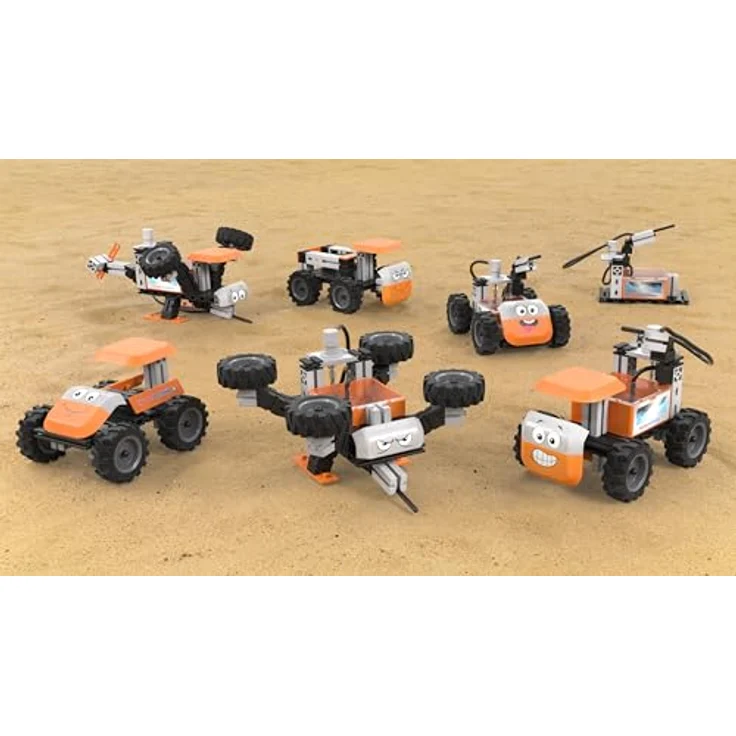 fischertechnik Junior Pro 576100, Konstruktionsspielzeug für Kinder ab 5 Jahren, Baukasten mit 7 Modellen inkl. Löschfahrzeug, orange – Bild 2