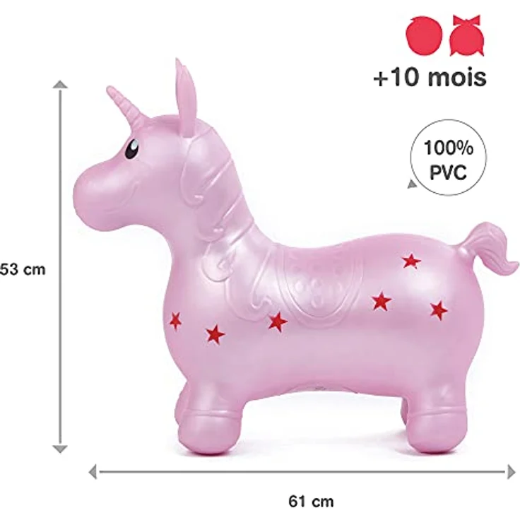 LUDI My bouncing unicorn, Hüpftier für Kinder mit komfortablem Sattel und robustem Design – Bild 6