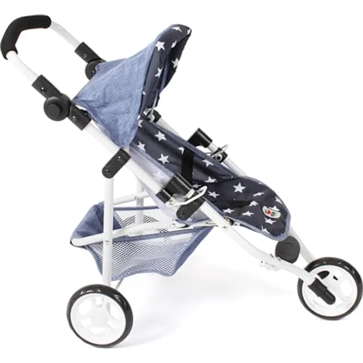 Bayer Chic 2000 - Puppenbuggy Lola, Jogging-Buggy, Puppenjogger, Puppenwagen, Sternchen, Navy, 612-51 – Bild 2