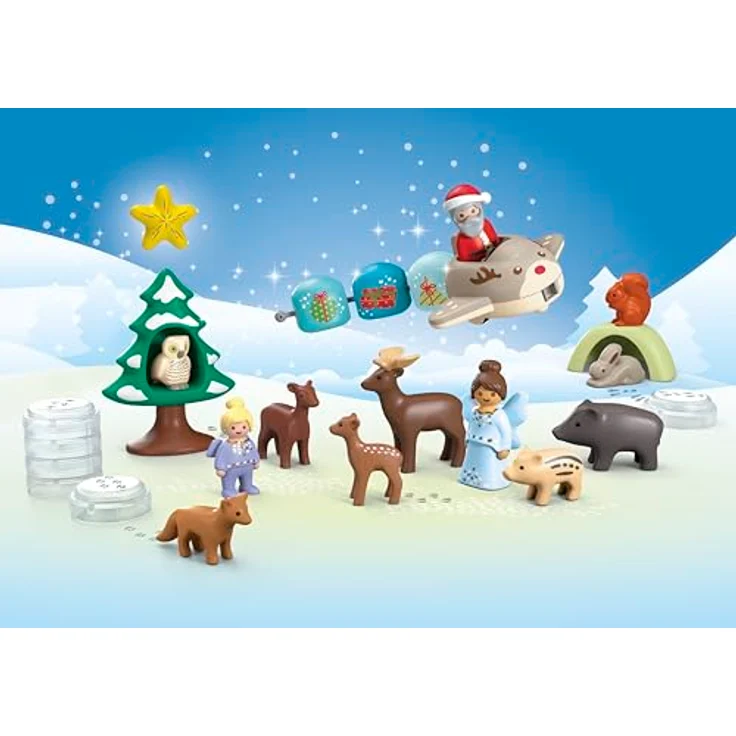 PLAYMOBIL JUNIOR 70297 Adventskalender Schneeweihnacht, nachhaltiges Spielzeug aus pflanzenbasierten Kunststoffen, für Kinder ab 1 Jahr – Bild 4