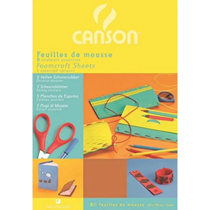 Canson 200992810 Hobby Moosgummi, 20 x 29 cm, farbig sortiert