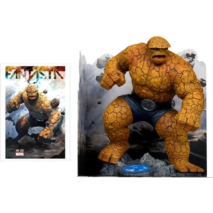 McFarlane Marvel Collection PVC Statue 1/10 The Thing, detailreiche Sammelfigur mit Diorama-Base, 17 cm, #642 – Bild 2