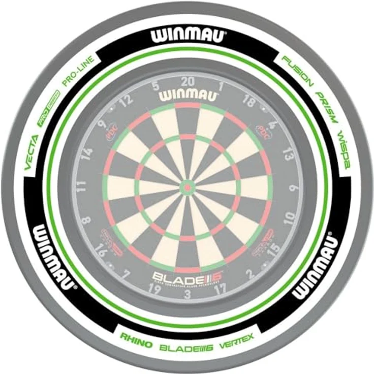 Winmau Winwau Auffangring "Advance - 4454", weiß/grün, geeignet für alle Winmau Sisal-Dartboards, 68 cm Durchmesser, schont Wand und Boden – Bild 7