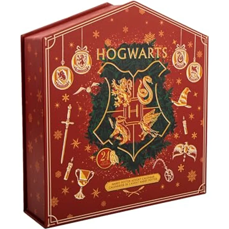 Cinereplicas - Harry Potter Deluxe Adventskalender 2024 - Offizielle Lizenz, Hardcover-Box mit Hogwarts-Häuser-Cover und exklusiven Geschenken