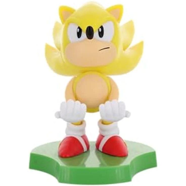 Exquisite Gaming Sonic the Hedgehog Super Sonic Mini Cable Guy, detailreiche Sammelfigur zur Halterung von Earpod Cases und Smartphones – Bild 1