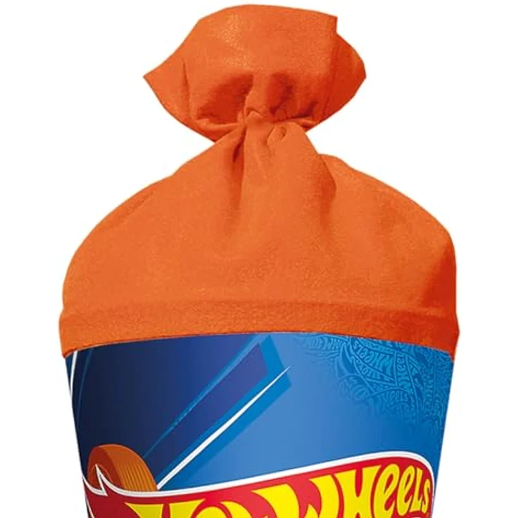 ROTH Schultüte groß Hot Wheels, 70 cm rund mit Filzverschluss und ROT(H)-Spitze, Zuckertüte für Schulanfang – Bild 4