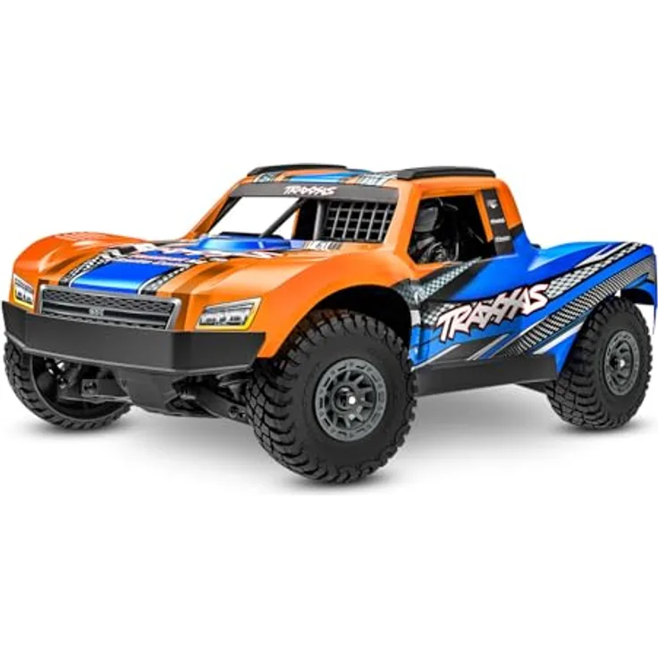 TRAXXAS Mini Slash 4x4 RTR, Ferngesteuertes Elektro-Offroader Modell für Anfänger, orange, mit Brushless-Antrieb und 2S LiPo-Akku