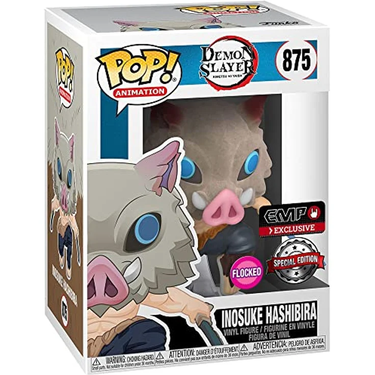 POP Demon Slayer Inosuke (Chase Edition möglich!) (Flocked) Vinyl Figur 875 Unisex Funko Pop! Standard, Ideale Sammlergröße, Premium Vinyl Material, Ideal für Demon Slayer Fans, Erweitern Sie Ihre Sammlung – Bild 1