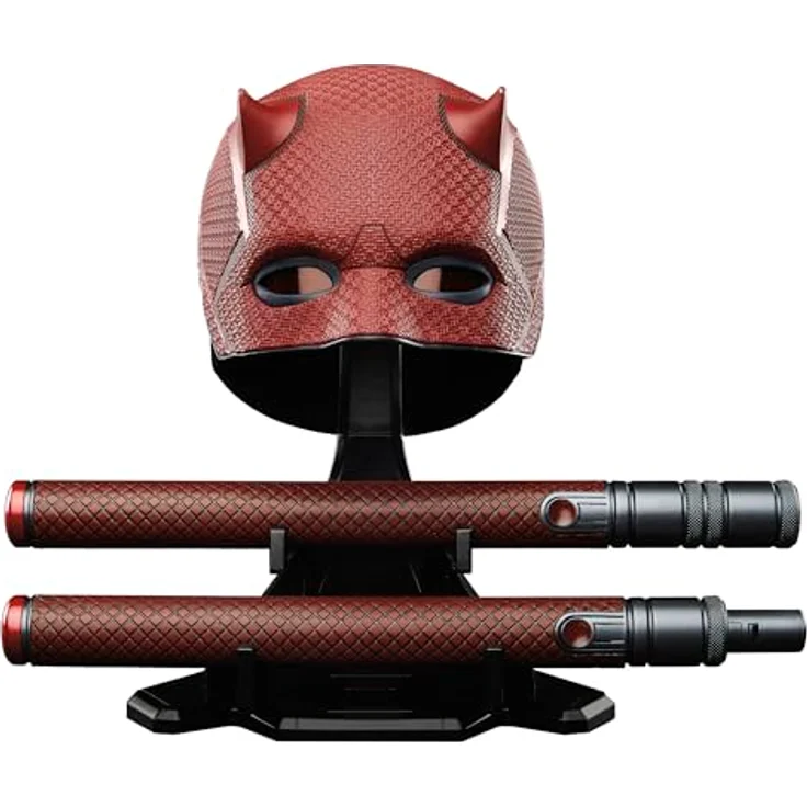 Marvel Legends Series Daredevil: Born Again Premium Rollenspielmaske und Schlagstock, 1:1 Skala mit roter Textur und Augenlinsen, inkl. Ständer zum Ausstellen – Bild 1