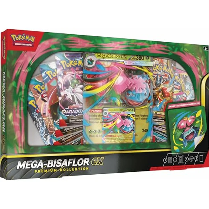 Pokémon Premium-Kollektion Mega-Bisaflor-ex, holografische Promokarte & 8 Boosterpacks – Bild 1