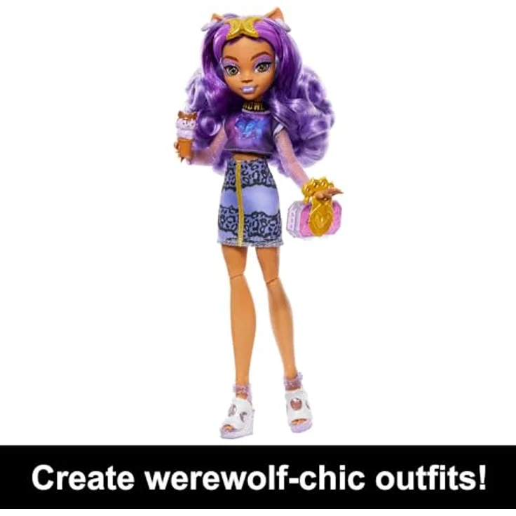 Monster High-Puppe und Outfits, Clawdeen Wolf, Skulltimate Secrets: Fearidescent-Serie, Spind mit über 19 Überraschungen, HNF74 – Bild 5