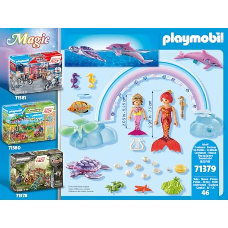 PLAYMOBIL Magic 71379 Starter Pack Meerjungfrauen, Spielfigurenset mit 2 Meerjungfrauen und Meeresfreunden, ab 4 Jahren – Bild 2