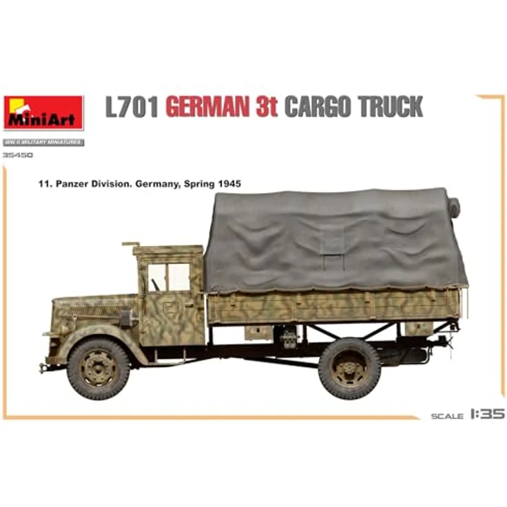 Mini art 1:35 L701 Dt. 3t Cargo Truck, Modellfahrzeug mit realistischen Details und variablen Ladeabdeckungen, fünf Varianten möglich – Bild 10