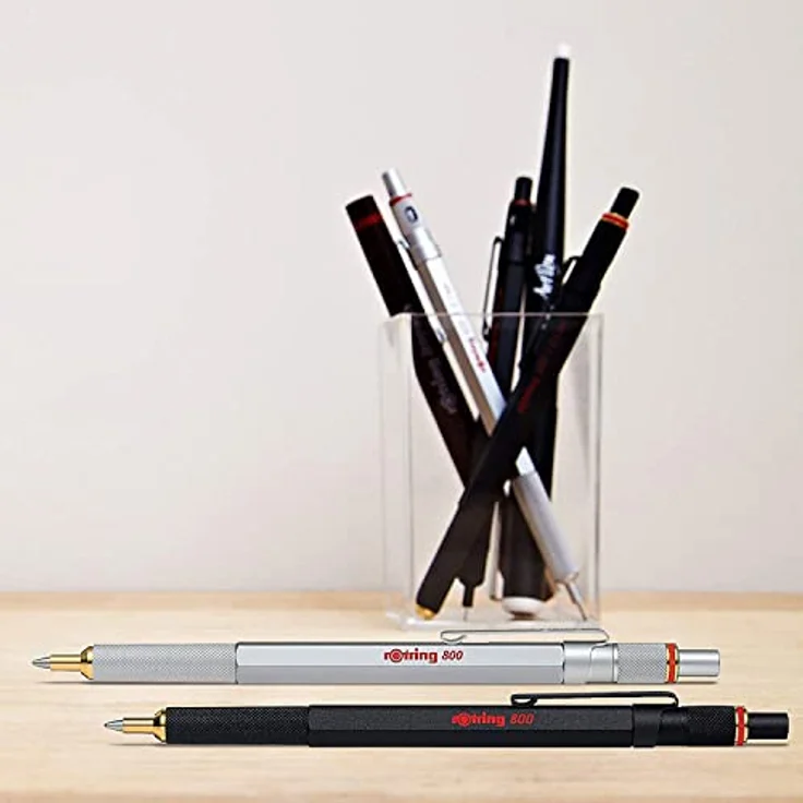 Rotring Kugelschreiber 800 M, massiver Metallschaft im Sechskant-Design, 24K goldplattierte Zierteile, Schwarz-Rot – Bild 6
