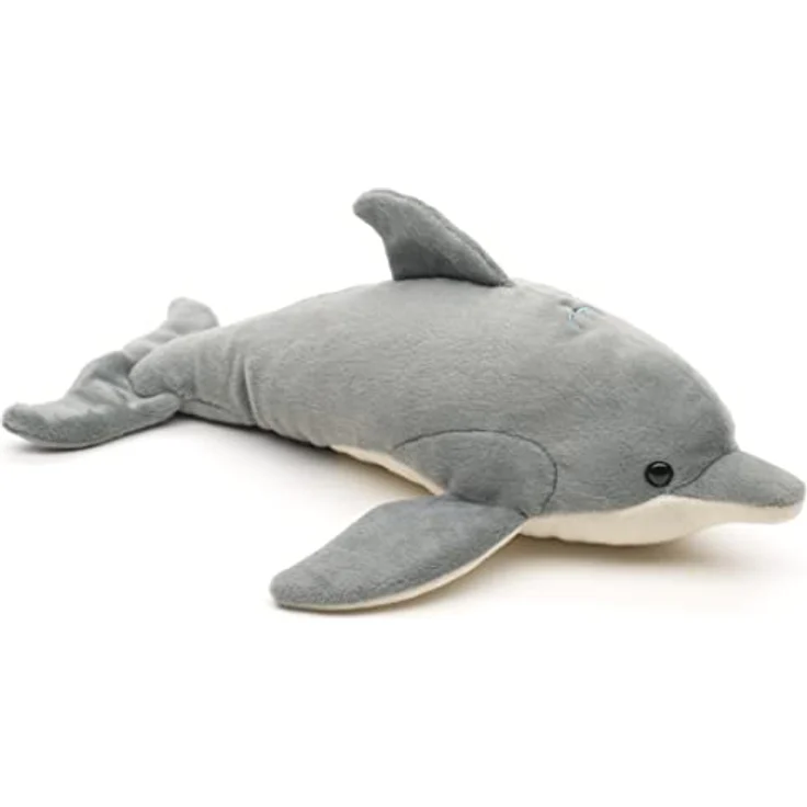 Uni-Toys Kuscheltier Großer Tümmler, Delfin - 28 cm (Länge) - Plüsch-Delphin - Plüschtier, zu 100 % recyceltes Füllmaterial - lebensecht, kuschelweich, naturgetreues Aussehen – Bild 2