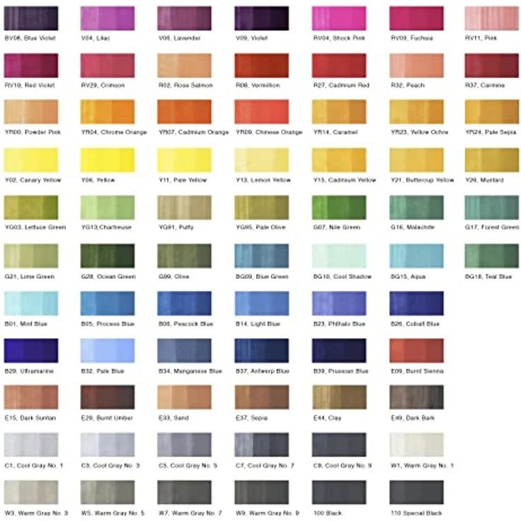 Copic COPIC Sketch Set "72 Colors A", Twin Marker mit Brush-Spitze, 72er Set im Acryl-Display – Bild 3