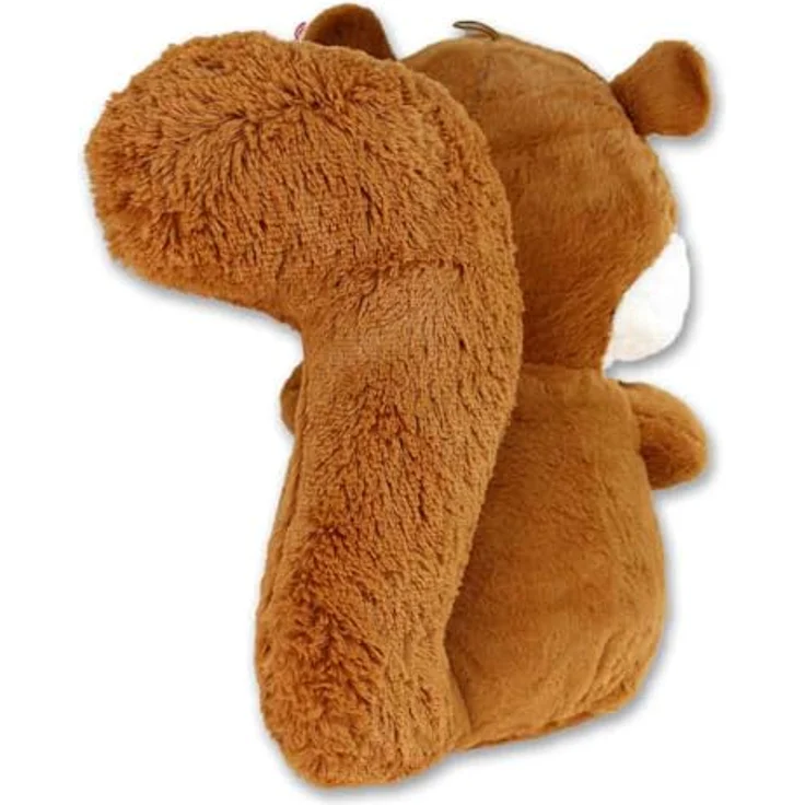 BEMIRO Eichhörnchen Kuscheltier 50 cm, mit Plüsch-Nuss & Schlaufe, kuschelig weich, glitzernde Kunststoffaugen, braun – Bild 3