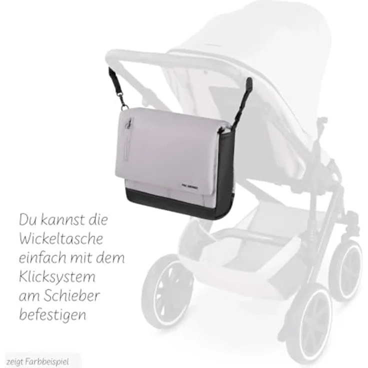 ABC Design Urban Wickeltasche Avocado, stilvolle Wickeltasche mit viel Zubehör – Bild 8