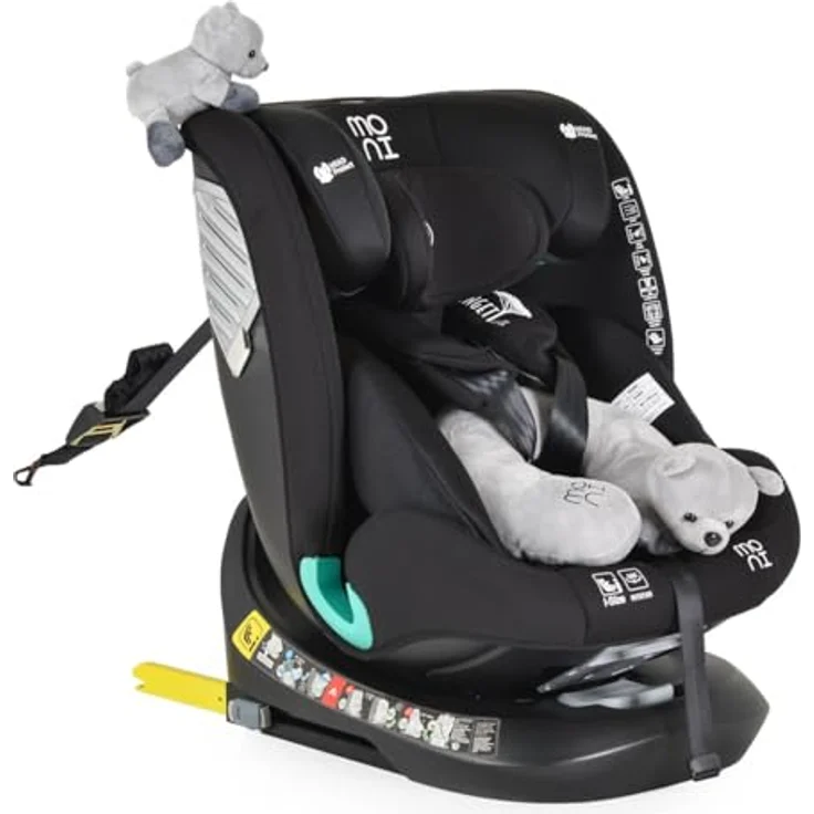 Moni Kindersitz Serengeti i-Size, Reboarder für Kinder 40-150 cm, drehbar, Isofix, ECE R129 Norm, ab Geburt bis 12 Jahre, Bezug waschbar – Bild 3
