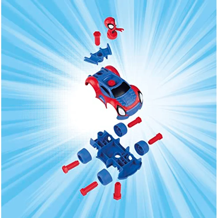 Smoby Spidey Werkzeugkoffer Auto Set, Spielzeug-Auto mit Montagesatz und Werkzeug für Kinder ab 3 Jahren, 1 Stück – Bild 6