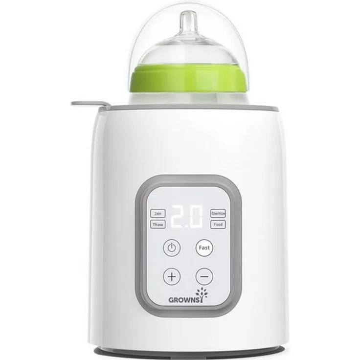 Grownsy Babyflaschenwärmer, Elektrisch, Grau, für schnelles Erwärmen von Milch und Babynahrung