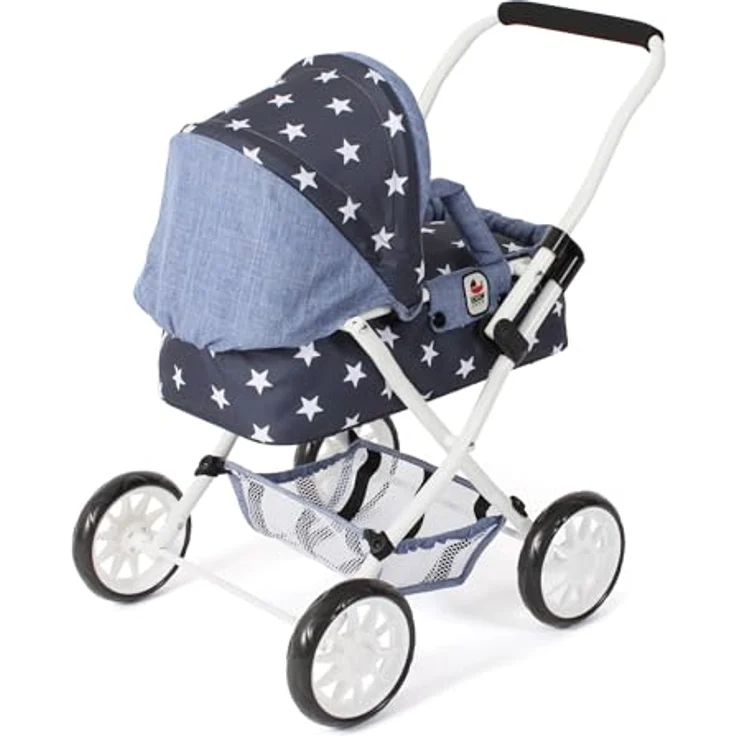 Bayer Chic 2000 - Puppenwagen Smarty, Kleiner Puppenwagen für Kinder ab 2 Jahren, Sternchen Navy, 555-51 – Bild 3