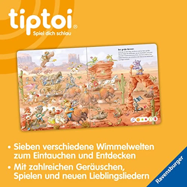 Ravensburger tiptoi® - Die große Wimmelreise der Tiere, interaktives Wimmelbuch für Kinder – Bild 5