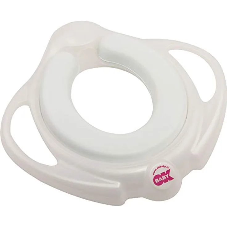 Okbaby weicher Toilettensitzverkleinerer mit weicher gepolsterter Sitzfläche. Bianco