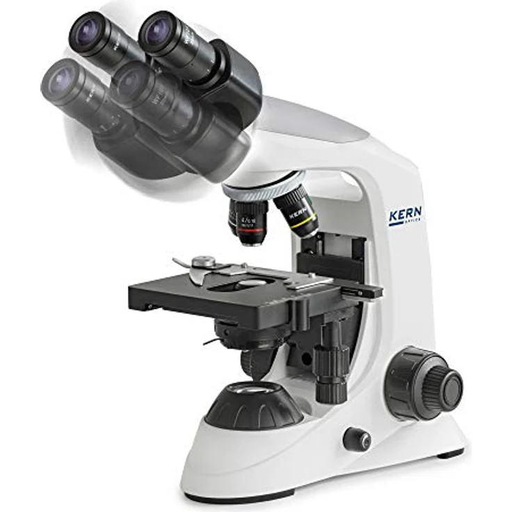 Kern OBE 134 Trinokular Durchlichtmikroskop 1000x mit stufenlos dimmbarer 3W-LED und höhenverstellbarem Abbe-Kondensor – Bild 2