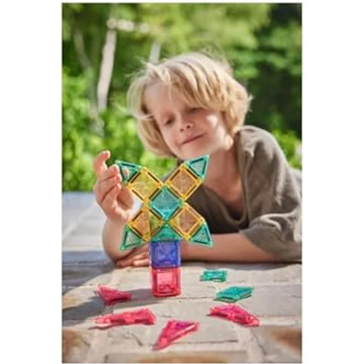 Cleverclixx Mini Tiles Pack, 28-teiliges Magnetspielzeug in Mint, kompaktes Design mit Aufbewahrungsbox, erweiterbar, für Kinder ab 3 Jahren – Bild 2