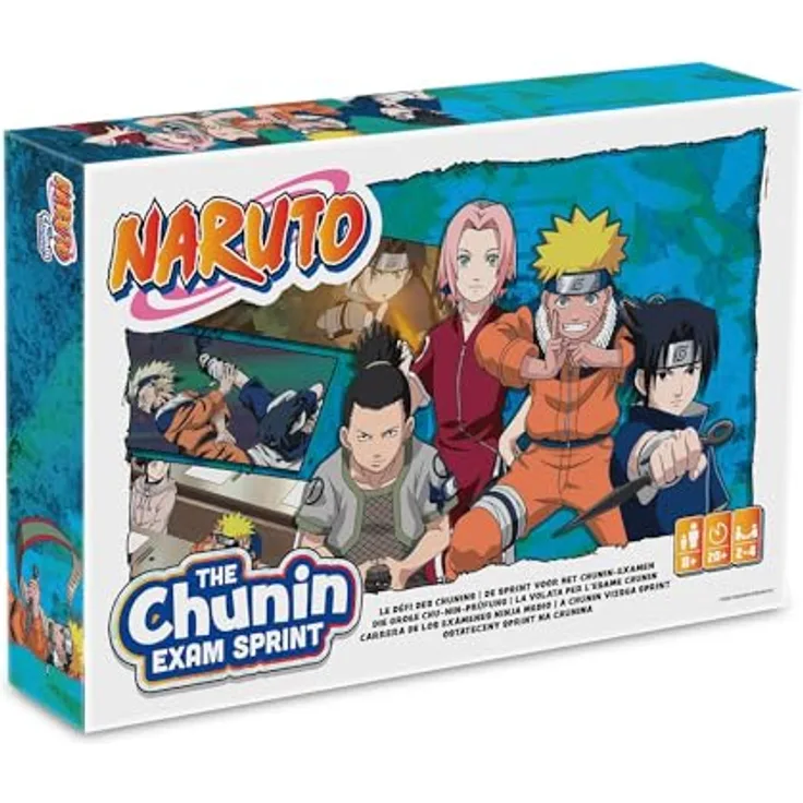 Cartamundi Shuffle Naruto, Der Chunin-Prüfungssprint, Brettspiel für Kinder ab 8 Jahren mit 40 Markern und 55 Karten