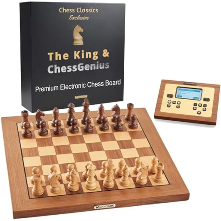Millennium Chess Classics Exclusive, Schachcomputer mit Sensorbrett und zwei Schachengines: The King & ChessGenius