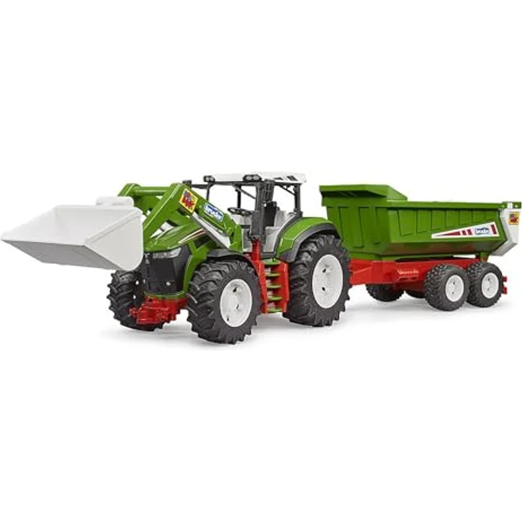 bruder 03452 - Roadmax Traktor mit Frontlader und Kippanhänger - Spielzeug ab 2 Jahre, robustes landwirtschaftliches Fahrzeug in schwarz - Preisvergleich – Bild 2