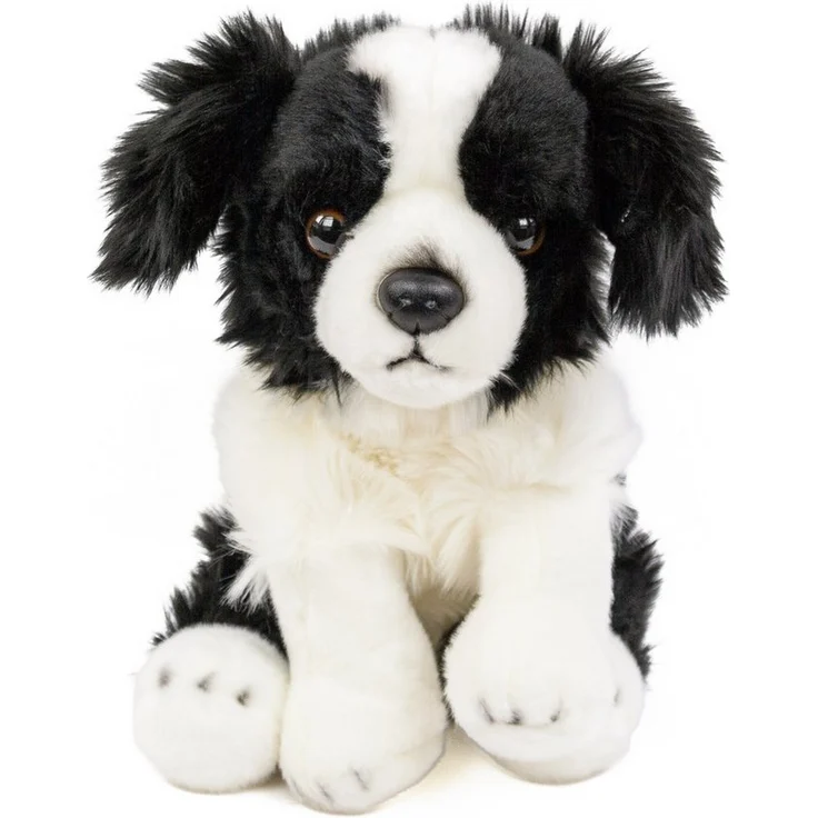 Teddys Rothenburg Kuscheltier Hund Border Collie 30 cm sitzend schwarz/weiß Plüschhund - Preisvergleich – Bild 1