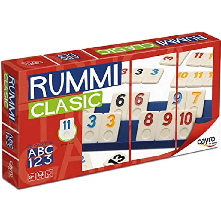 Cayro Rummi, klassisches Brettspiel für 2-4 Spieler, ab 8 Jahren, 106 Teile, inklusive Stofftasche und 4 Ständern – Bild 1