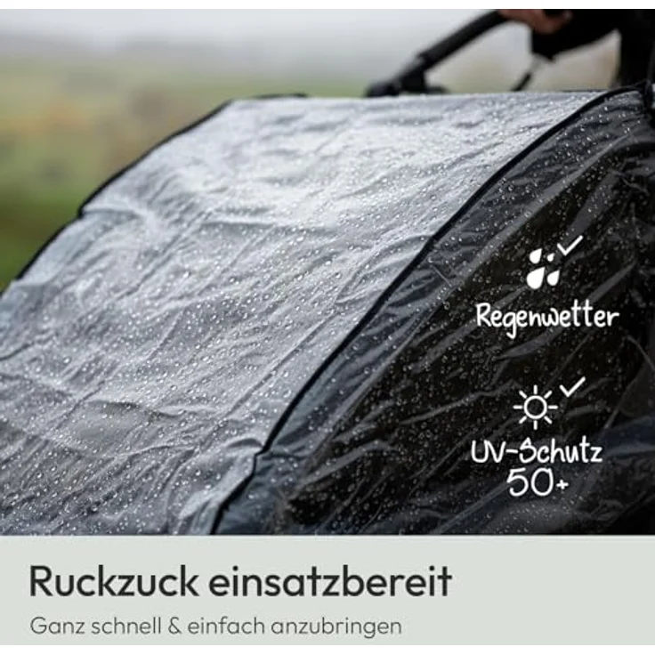 Qeridoo Kinderwagen-Regenschutzhülle QUPA 1 / Sportrex 1, Polyethylen, passend für Queridoo QUPA 1 & Sportrex 1 – Bild 5
