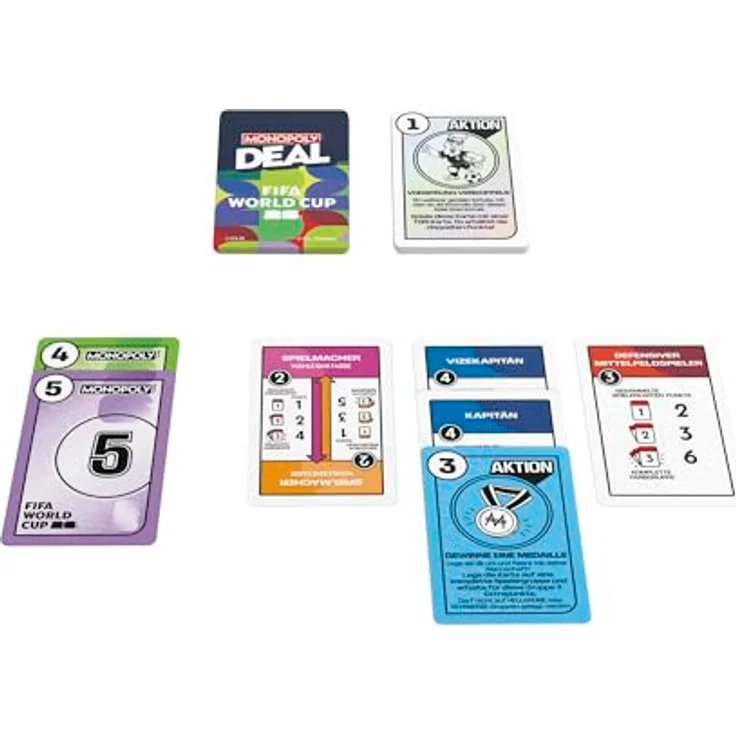 Monopoly Monopoly Deal FIFA World Cup 2026 Edition - Offiziell lizenziertes Fußball-Kartenspiel für 2 bis 5 Spieler, ab 8 Jahren, Spieldauer 15 Min, Deutsche Version – Bild 3